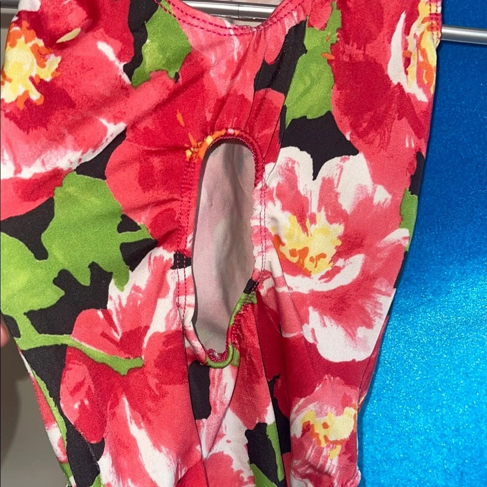 GK Kids Floral Dance Costume - Red and Green